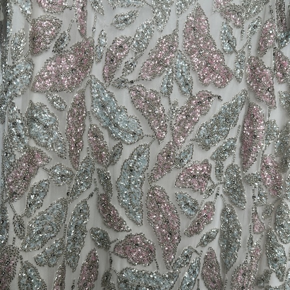 MAC DUGGAL Foliage embellished midi ivory sheath dress 14 NWT - Picture 6 of 16